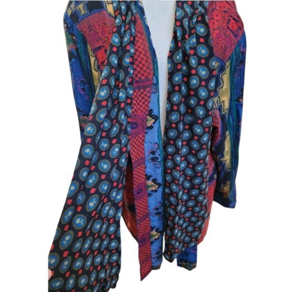 Vintage Carole Little Jacket Size XL Open Front Boho Artsy
